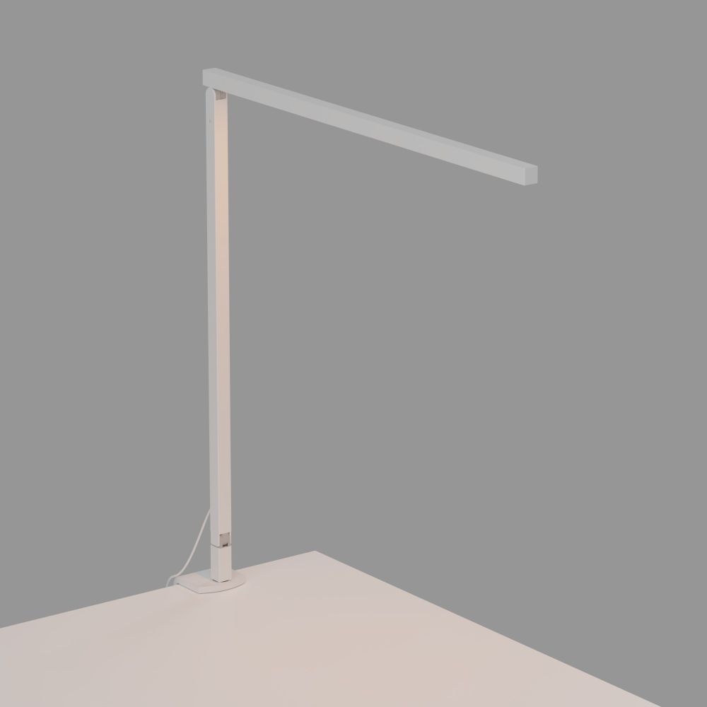 Koncept Lighting ZBD1000-W-MWT-2CL Z-Bar Solo LED Desk Lamp Gen 4 with desk clamp (Warm Light; Matte White)